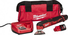 Milwaukee Tool - 12 Volt, Cordless Multi Tool Kit - 5,000 to 20,000 RPM, Battery Included - Exact Tool & Supply