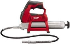 Milwaukee Tool - 8,000 Max psi, Flexible Battery-Operated Grease Gun - 14 oz (Cartridge) & 16 oz (Bulk) Capacity, 1/8 Thread Outlet, 3-Way, Bulk, Cartridge & Suction Fill, Includes Grease Coupler - Exact Tool & Supply