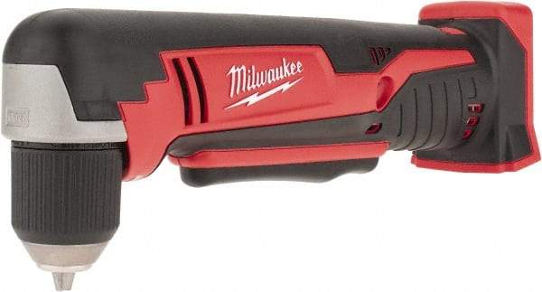 Milwaukee Tool - 18 Volt 3/8" Chuck Right Angle Handle Cordless Drill - 0-1500 RPM, Keyless Chuck, Reversible, Lithium-Ion Batteries Not Included - Exact Tool & Supply