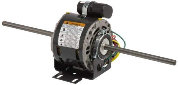 US Motors - 1/3 hp, OPAO Enclosure, Auto Thermal Protection, 1,075 RPM, 230 Volt, 60 Hz, Single Phase Permanent Split Capacitor (PSC) Motor - Size 48YZ Frame, Stud Mount, 3 Speed, Sleeve Bearings, 2.5 Full Load Amps, A Class Insulation, CCW Lead End - Exact Tool & Supply