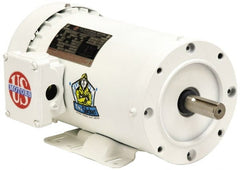 US Motors - 1/2 hp, TENV Enclosure, No Thermal Protection, 3,450 RPM, 115/208-230 Volt, 60 Hz, Single Phase Permanent Split Capacitor (PSC) Motor - Exact Tool & Supply