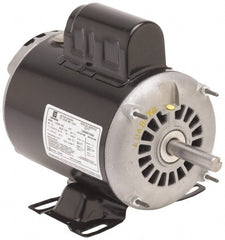 US Motors - 1 hp, ODP Enclosure, No Thermal Protection, 3,450 RPM, 115/208-230 Volt, 60 Hz, Single Phase Permanent Split Capacitor (PSC) Motor - Exact Tool & Supply