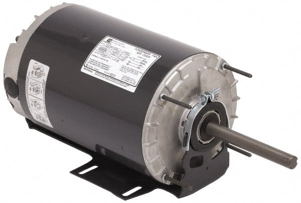 US Motors - 1.5 hp, TENV Enclosure, Auto Thermal Protection, 1,075 RPM, 208-230/460 Volt, 60 Hz, Single Phase Permanent Split Capacitor (PSC) Motor - Exact Tool & Supply