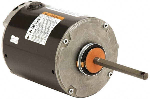 US Motors - 1/2 hp, TEAO Enclosure, Auto Thermal Protection, 1,075 RPM, 208-230/460 Volt, 60 Hz, Single Phase Permanent Split Capacitor (PSC) Motor - Exact Tool & Supply