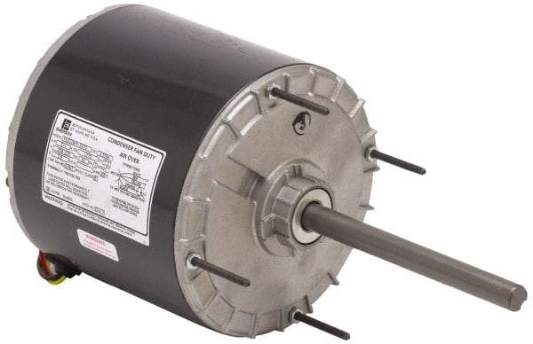 US Motors - 3/4 hp, OAO Enclosure, Auto Thermal Protection, 825 RPM, 208/230 Volt, 60 Hz, Single Phase Permanent Split Capacitor (PSC) Motor - Size 56Z Frame, Stud/Band Mount, 1 Speed, Ball Bearings, 5.30 Full Load Amps, B Class Insulation, Reversible - Exact Tool & Supply