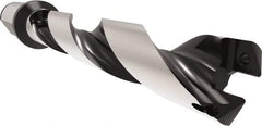 Allied Machine and Engineering - Series 26, 26 to 28.99mm Diam, 32mm Diam Straight Shank with Flange, Helical Flute Spade Drill - 145mm Max Depth, 186.1mm Body Length, 246.1mm OAL, Standard Length, Through Coolant - Exact Tool & Supply