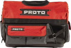 Proto - 10 Pocket Gray & Red Polyester Tool Bag - 20" Wide x 11" Deep x 15" High - Exact Tool & Supply