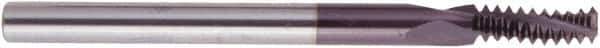 Regal Cutting Tools - 1/4-28 UN, 0.18" Cutting Diam, 3 Flute, Solid Carbide Helical Flute Thread Mill - Internal/External Thread, 1/2" LOC, 2-3/8" OAL - Exact Tool & Supply