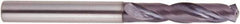 National Twist Drill - 3.4mm 140° Solid Carbide Jobber Drill - AlTiN Finish, Right Hand Cut, Spiral Flute, Straight Shank, 62mm OAL - Exact Tool & Supply