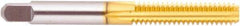 Regal Cutting Tools - 11/16-16 UNF 4 Flute TiN Finish High Speed Steel Straight Flute Standard Hand Tap - Bottoming, Right Hand Thread, 4-1/32" OAL, 1-13/16" Thread Length, H3 Limit, Oversize - Exact Tool & Supply