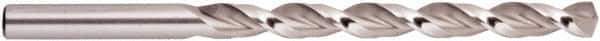 National Twist Drill - #6 135° High Speed Steel Jobber Drill - Bright Finish, Right Hand Cut, Parabolic Flute, Straight Shank, 3-3/4" OAL, Split Point - Exact Tool & Supply