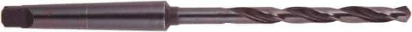 National Twist Drill - 2-5/8", 5MT 118° Point High Speed Steel Taper Shank Drill Bit - Oxide Finish, 11-7/8" Flute Length, 19-1/2" OAL, Spiral Flute, Series 200 - Exact Tool & Supply