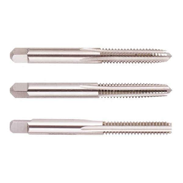 Regal Cutting Tools - #6-32 UNC, 3 Flute, Bottoming, Plug & Taper, Uncoated, Uncoated Finish, High Speed Steel Tap Set - 2" OAL, 11/16" Thread Length, 3B Class of Fit - Exact Tool & Supply