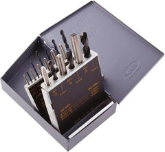 Regal Cutting Tools - 2.05 to 10.2mm Drill, M2.5x0.45 to M12x1.75 Tap, Metric Tap and Drill Set - Bright Finish High Speed Steel Drills, Bright Finish High Speed Steel Taps, 16 Piece Set - Exact Tool & Supply