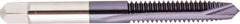 Regal Cutting Tools - 1/4-28 UNF, 2 Flute, AlTiN Finish, High Speed Steel Spiral Point Tap - Plug Chamfer, Right Hand Thread, 2-1/2" OAL, 1" Thread Length, 0.255" Shank Diam, 3B Class of Fit - Exact Tool & Supply
