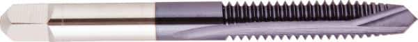 Regal Cutting Tools - #6-32 UNF, 2 Flute, AlTiN Finish, High Speed Steel Spiral Point Tap - Plug Chamfer, Right Hand Thread, 2" OAL, 11/16" Thread Length, 0.141" Shank Diam, 2B Class of Fit - Exact Tool & Supply