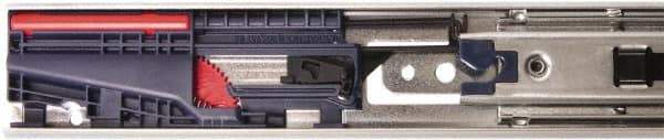 Knape & Vogt - 26" Slide Length, 26" Travel Length, Steel Drawer Slide - 7.38" Wide, 2.94" High, 100 Lb Capacity at Full Extension, Anachrome Steel Finish - Exact Tool & Supply