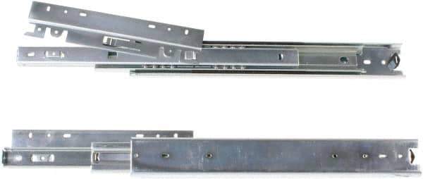 Knape & Vogt - 24" Slide Length, 24" Travel Length, Steel Drawer Slide - 9-1/2" Wide, 3-1/2" High, 200 Lb Capacity at Full Extension, Zinc Finish - Exact Tool & Supply