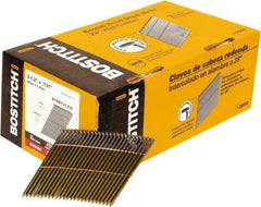 Stanley Bostitch - 11 Gauge 0.131" Shank Diam 3-1/2" Long Framing Nails for Power Nailers - Steel, Galvanized Finish, Smooth Shank, Angled Stick Wire Collation, Round Head, Diamond Point - Exact Tool & Supply