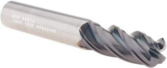 SGS - 1/2", 4 Flute, Single End, Solid Carbide, 1/8" Corner Radius End Mill - 3-1/4" OAL, Right Hand Flute, 1-1/4" LOC, Right Hand Cut - Exact Tool & Supply