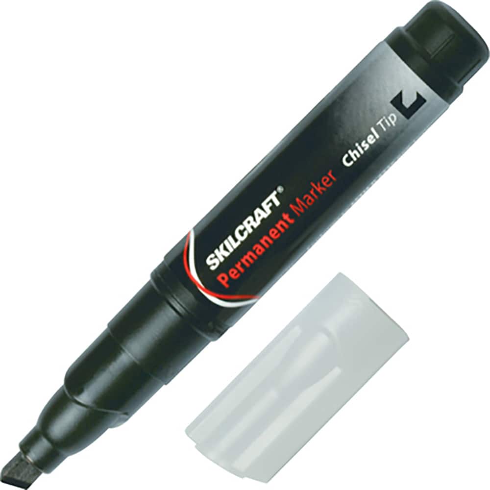 Ability One - Markers & Paintsticks; Type: Permanent Marker ; Color: Black ; Ink Type: Water Base ; Tip Type: Chisel - Exact Tool & Supply