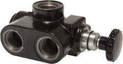 Parker - 30 GPM 3/4 Inlet Cast Iron Hydraulic Control Valve - 1-1/16 - 12 Thread, 3,000 psi, 4" Wide x 6.62" Long - Exact Tool & Supply