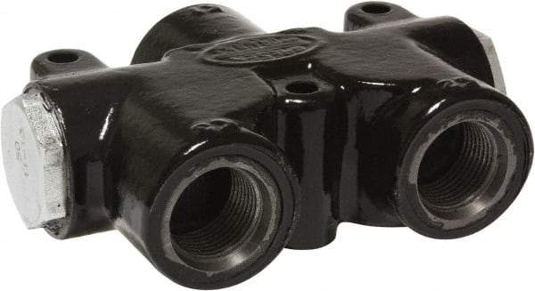 Parker - 35 GPM 3/4 Inlet Cast Iron Hydraulic Control Valve - 1-1/16 - 12 Thread, 2,500 psi, 1.78" Wide x 5.69" Long - Exact Tool & Supply