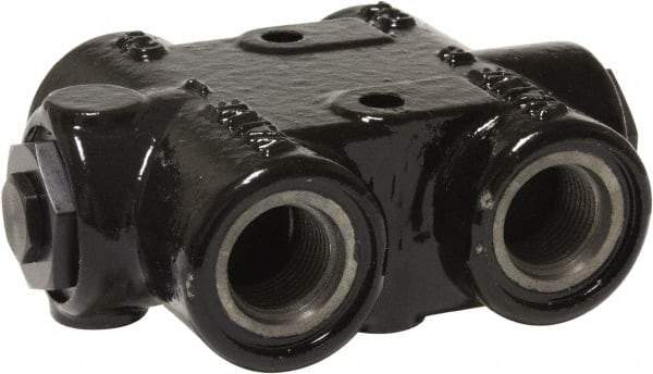 Parker - 25 GPM 5/8 Inlet Cast Iron Hydraulic Control Valve - 7/8-14 Thread, 3,000 psi, 1.78" Wide x 5.31" Long - Exact Tool & Supply
