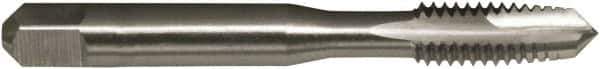 Vermont Tap & Die - 5/16-18 UNC, 3 Flute, Bright Finish, High Speed Steel Spiral Point Tap - Plug Chamfer, Right Hand Thread, 2-23/32" OAL, 11/16" Thread Length, 8.08mm Shank Diam, 2B Class of Fit, Series 3112HD - Exact Tool & Supply
