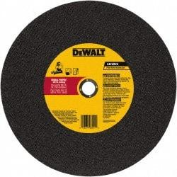 DeWALT - 20" 24 Grit Aluminum Oxide Cutoff Wheel - 0.188" Thick, 1" Arbor, 3,000 Max RPM, Use with Stationary Tools - Exact Tool & Supply
