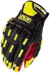 Mechanix Wear - Size XL (11) Synthetic Leather/Spandex/Lycra/TPR General Protection Work Gloves - For Mechanic's & Lifting, Uncoated, Hook & Loop Cuff, Full Fingered, Yellow, Paired - Exact Tool & Supply