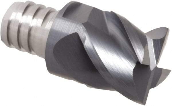 Iscar - MM EC Grade IC908 Carbide End Milling Tip Insert - TiAlN/TiN Finish, 4 Flutes, 5/8" Cutting Diam, 0.47" Depth of Cut, 0.81" Extension - Exact Tool & Supply