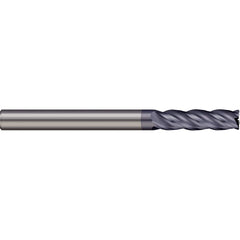 Corner Radius End Mill: 5/8″ Dia, 2-1/4″ LOC, 0.03″ Radius, 4 Flutes, Solid Carbide 5″ OAL, 5/8″ Shank Dia, 38 ° Helix, AlTiN Coated, Corner Radius End, Centercutting