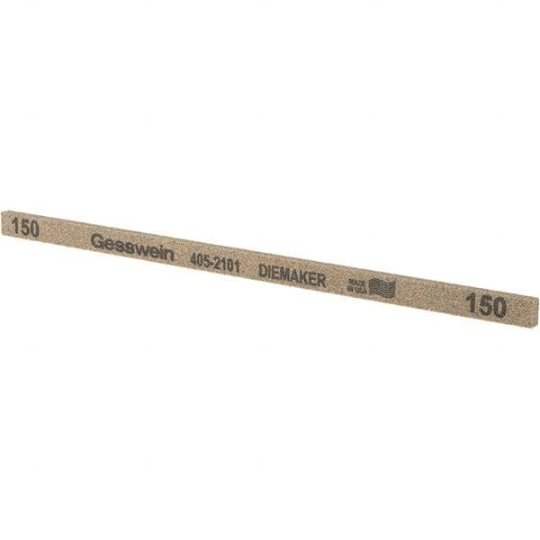 Made in USA - 150 Grit Aluminum Oxide Rectangular Polishing Stone - Coarse Grade, 1/4" Wide x 6" Long x 1/8" Thick - Exact Tool & Supply