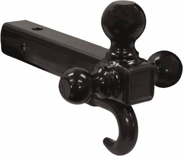 Buyers Products - 6,000, 7,500 & 10,000 Lb Capacity, 9-1/4" Long, 2" Shank, Triball Hitch Drawbar with Hook - Vehicle Class 3 & 4, 5/8" Ball Hole Diam, 1-7/8, 2 & 2-5/16" Ball Diam - Exact Tool & Supply