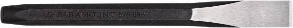 Paramount - 6-3/4" OAL x 5/8" Blade Width Cold Chisel - 5/8" Tip, 1/2" Stock, Steel Handle - Exact Tool & Supply