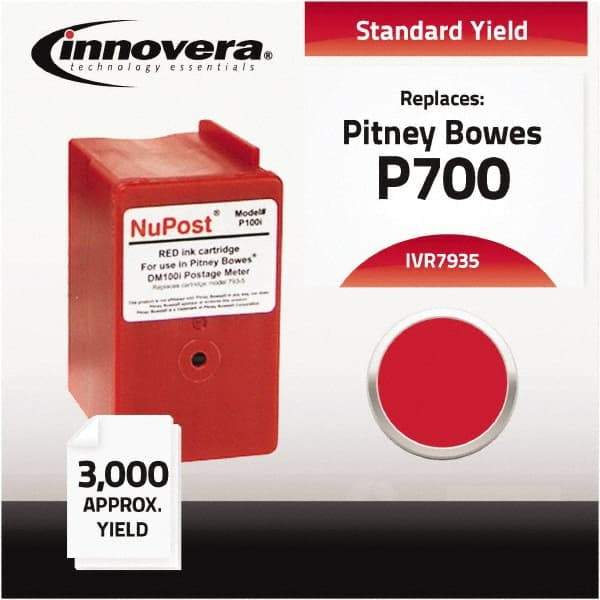 innovera - Red Ink Cartridge - Use with Pitney Bowes DM100i, DM200L, P700 Postage Meter - Exact Tool & Supply