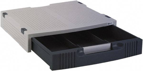 innovera - 15" x 11" x 3" Light Gray & Charcoal Desktop Stand - Use with Monitors, Screens - Exact Tool & Supply