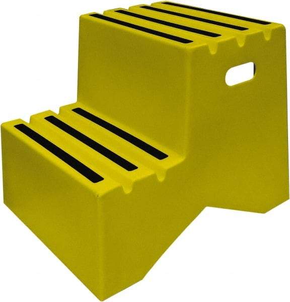 Diversified Plastics - 19-1/2" High x 18-1/8" Wide x 24-1/2" Deep, Yellow Step Stool - 500 Lb Capacity - Exact Tool & Supply
