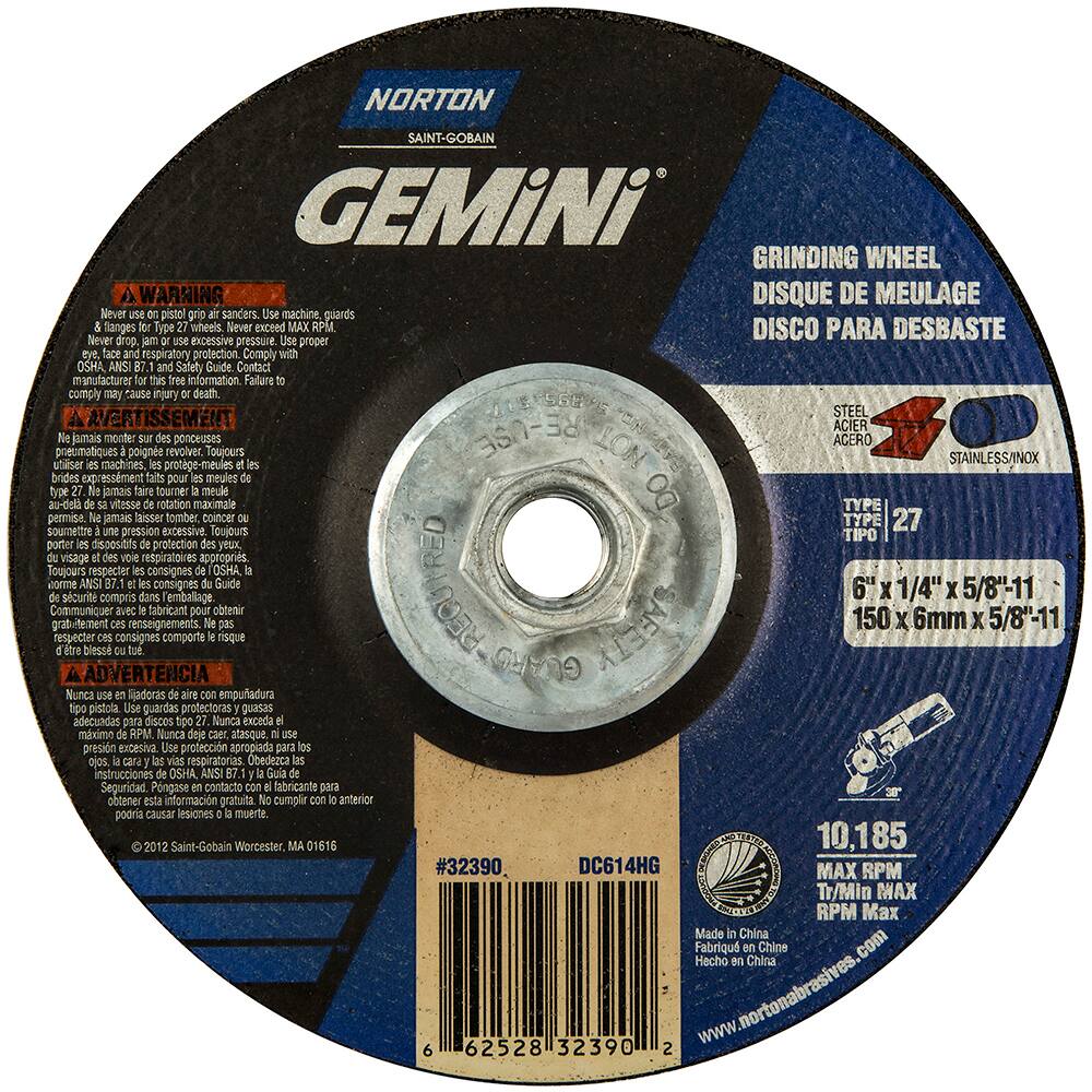 Norton - Depressed Center Wheel - - Exact Tool & Supply