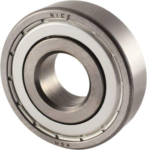Nice - 3/4" Bore Diam, 2" OD, Double Shield Semi Ground Extra Light Radial Ball Bearing - 9/16" Wide, 1 Row, Round Bore, 1,350 Lb Static Capacity, 1,480 Lb Dynamic Capacity - Exact Tool & Supply