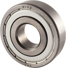 Nice - 1" Bore Diam, 2" OD, Double Shield Semi Ground Extra Light Radial Ball Bearing - 9/16" Wide, 1 Row, Round Bore, 1,350 Lb Static Capacity, 1,480 Lb Dynamic Capacity - Exact Tool & Supply