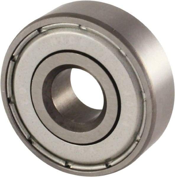 Nice - 7/16" Bore Diam, 1-3/8" OD, Double Shield Semi Ground Extra Light Radial Ball Bearing - 7/16" Wide, 1 Row, Round Bore, 850 Lb Static Capacity, 940 Lb Dynamic Capacity - Exact Tool & Supply