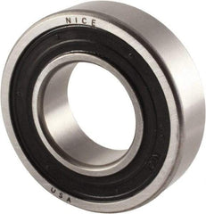 Nice - 1-1/4" Bore Diam, 2-9/16" OD, Double Seal Precision Ground Radial Ball Bearing - 11/16" Wide, 1 Row, Round Bore, 2,620 Lb Static Capacity, 5,360 Lb Dynamic Capacity - Exact Tool & Supply