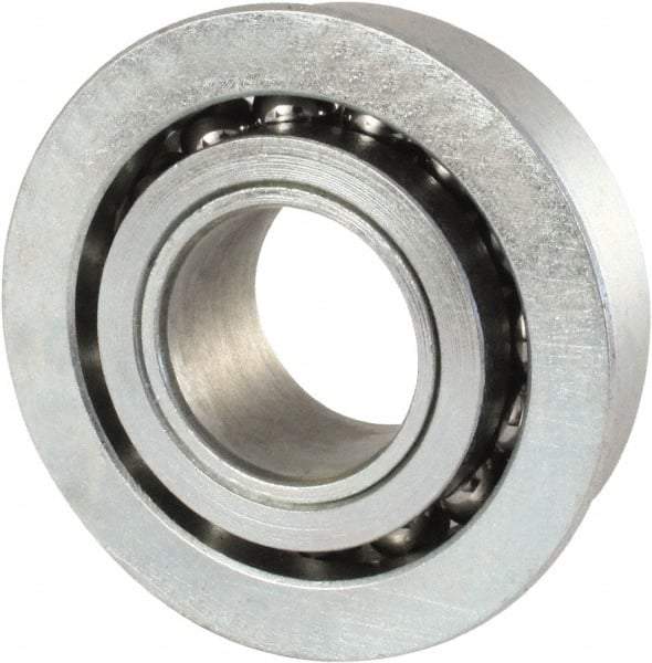 Nice - 3/4" Bore Diam, 1-3/4" OD, Open Unground Full Complement Radial Ball Bearing - 5/8" Wide, With Flange, 1 Row, Round Bore, 1,550 Lb Dynamic Capacity - Exact Tool & Supply