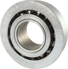 Nice - 3/4" Bore Diam, 1-3/4" OD, Open Unground Full Complement Radial Ball Bearing - 5/8" Wide, With Flange, 1 Row, Round Bore, 1,550 Lb Dynamic Capacity - Exact Tool & Supply