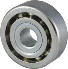 Nice - 5/16" Bore Diam, 1-9/32" OD, Open Unground Full Complement Radial Ball Bearing - 5/16" Wide, 1 Row, Round Bore, 788 Lb Dynamic Capacity - Exact Tool & Supply