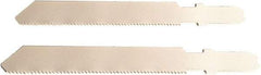 Disston - 3" Long, 32 Teeth per Inch, Bi-Metal Jig Saw Blade - Toothed Edge, 0.06" Thick, U-Shank, Raker Tooth Set - Exact Tool & Supply