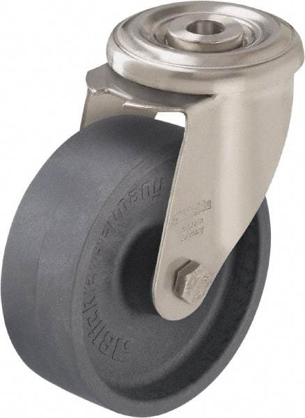 Blickle - 5" Diam x 1-9/16" Wide x 5-7/8" OAH Hollow Kingpin Mount Swivel Caster - Heat-Resistant Nylon, 330 Lb Capacity, Plain Bore Bearing, Hollow Kingpin Stem - Exact Tool & Supply