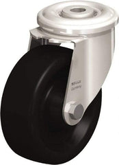 Blickle - 4" Diam x 1-1/2" Wide x 4-59/64" OAH Hollow Kingpin Mount Swivel Caster - Heat-Resistant Phenolic Resin, 330 Lb Capacity, Plain Bore Bearing, Hollow Kingpin Stem - Exact Tool & Supply